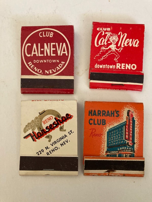 Four Vintage Casino Match books from RENO