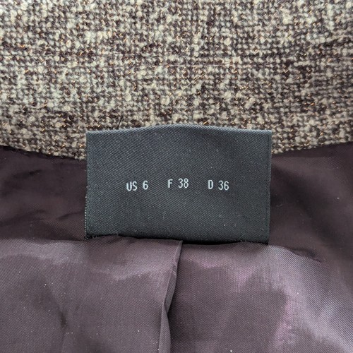 AKRIS Woll Tweed Muster Damen langer Mantel grau Luxusmarke - Bild 10 von 23