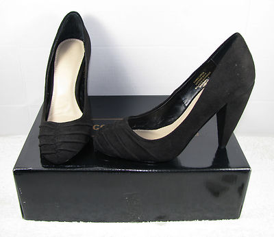 Victorias Secret Colin Stuart Pump Heel Ruched Toe Faux Suede Black 5