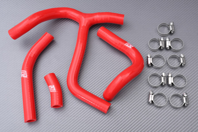 Tuyaux radiateur eau Honda CRF 450 R anti-surchauffe conduits silicone renforcés rouges