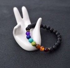 BRACCIALE 7 CHAKRA PIETRA DURE UOMO DONNA EMATITE BUDDHA TURCHESE LAPISLAZZULI