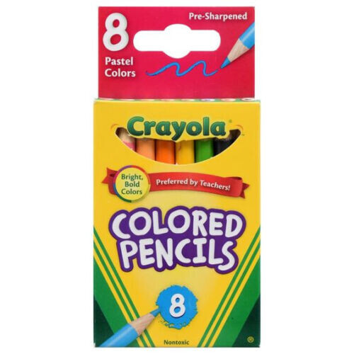 8x Crayola Colored Pastel Pencils Drawing Arts & Crafts Creative School Home