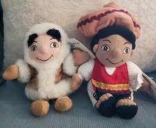 Disney Store Alaska Boy  Mexico Boy Bean Bag Plush It's A Small World Tags 8  