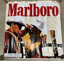 Vintage MARLBORO Philip Morris 1995 Western Cowboy LARGE Store Window Decal Sign