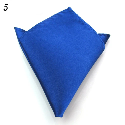 4Pcs Plain Pocket Square Wedding Mens Satin Solid Handkerchief Hanky Jacket Suit - Picture 12 of 31