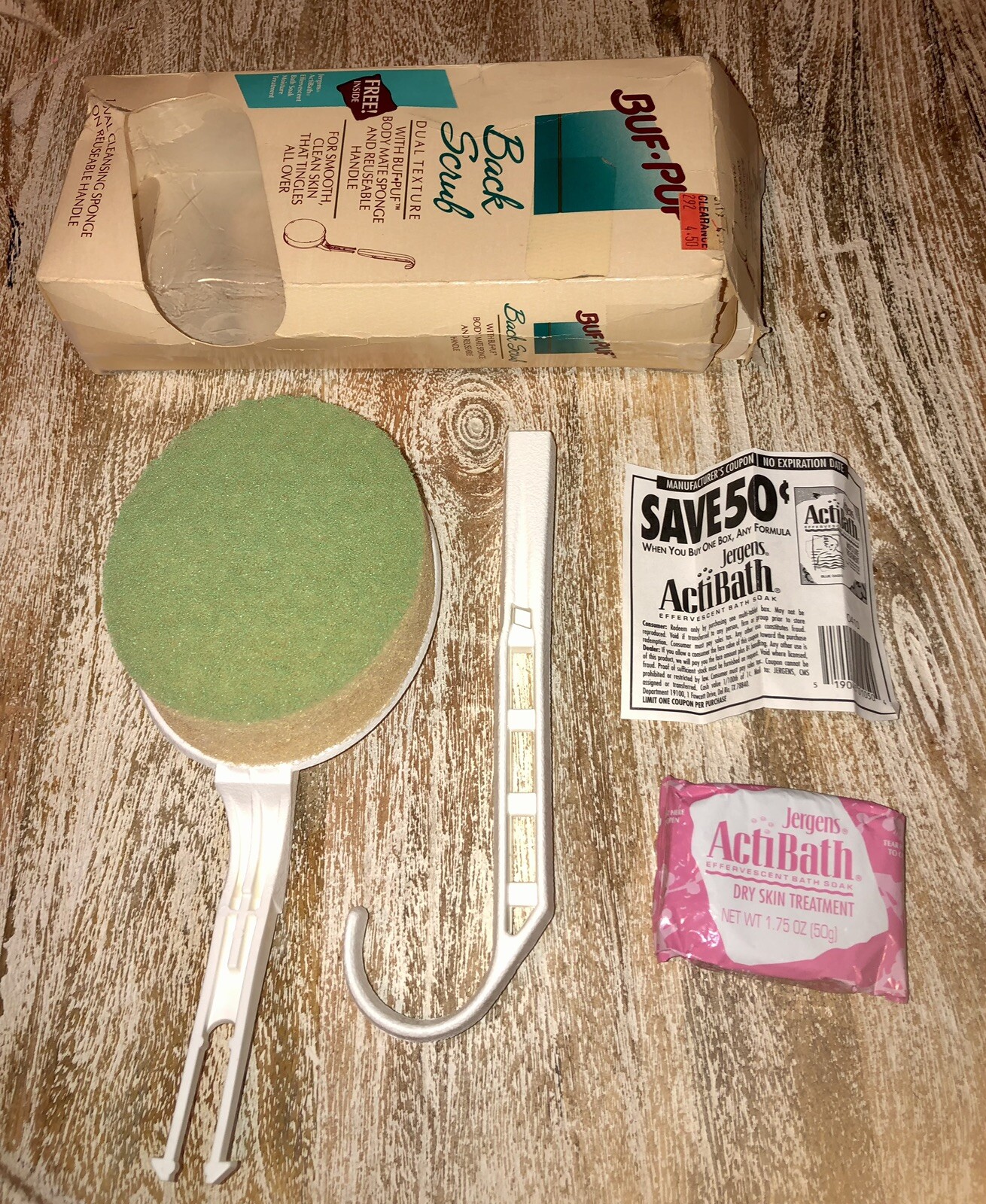 Vintage 1991 Buf Puf Dual Texture Back Scrub Body Mate Sponge w