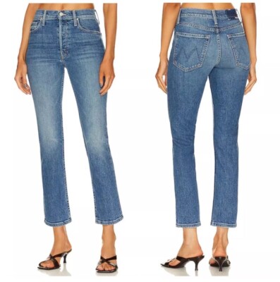 Mother Superior Jeans The Tomcat Kneeling on Stones High Rise Straight Crop 24