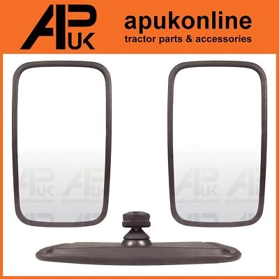 APUK 2 x Mirror Head & Glass for Massey Ferguson John Deere Ford New Holland Tractor