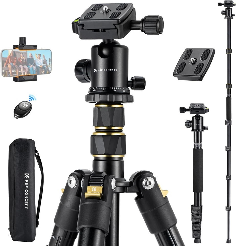 K&F Concept 72'' Camera Tripod Lightweight With Bluetooth Remote Control fr DSLR - Image 2 of 4