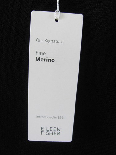 Suéter Top $228 Eileen Fisher Para Mujer S Negro Firma Lana Merino Nuevo con Etiquetas - Imagen 4 de 10