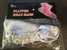 20's Flapper Headband Feather Headpiece Head Band Costume Cosplay Gatsby Silver