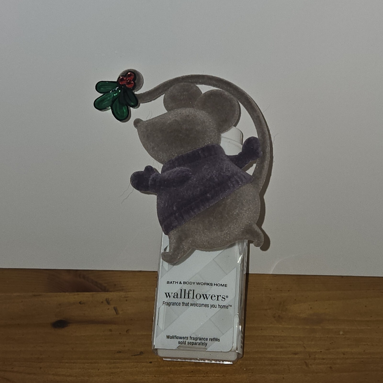 Bath & Body Works Mistletoe Mouse Purple Sweater Wallflowers Plug-In Holder