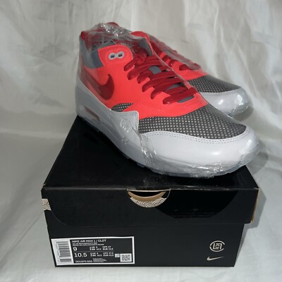 Size 9 - Nike CLOT x Air Max 1 Kiss Of Death - Solar Red - Brand new