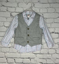 wonder Nation boys Vest grey and Dress Shirt 2-Piece Set, Size 3