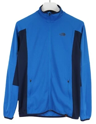 The North Face Polartec Sweat Homme Petit Fermeture Éclair Poches Logo Bleu - Photo 1/4