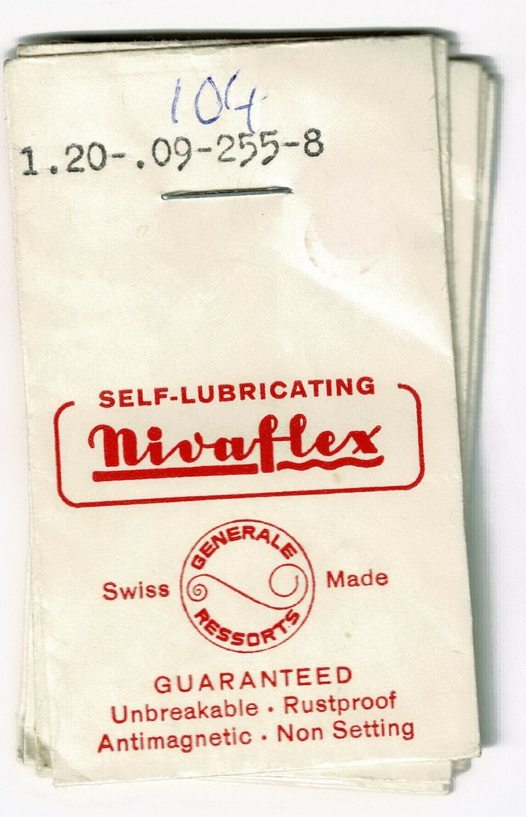 Nivaflex Watch Mainspring 1.20x8.0x0.09x255mm Precision Replacement Part-image