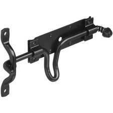 5.57 in. H x 10.29 in. L Black Steel Left or Right Handed Gate Latch