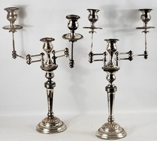 RARE articulated candelabras adjustable arms High Style 21" candleholder Antique