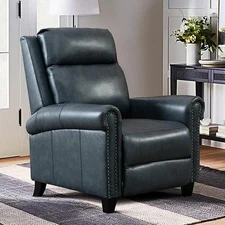 CANMOV Leather Recliner Chair Classic and Traditional Push Back Recliner Chair
