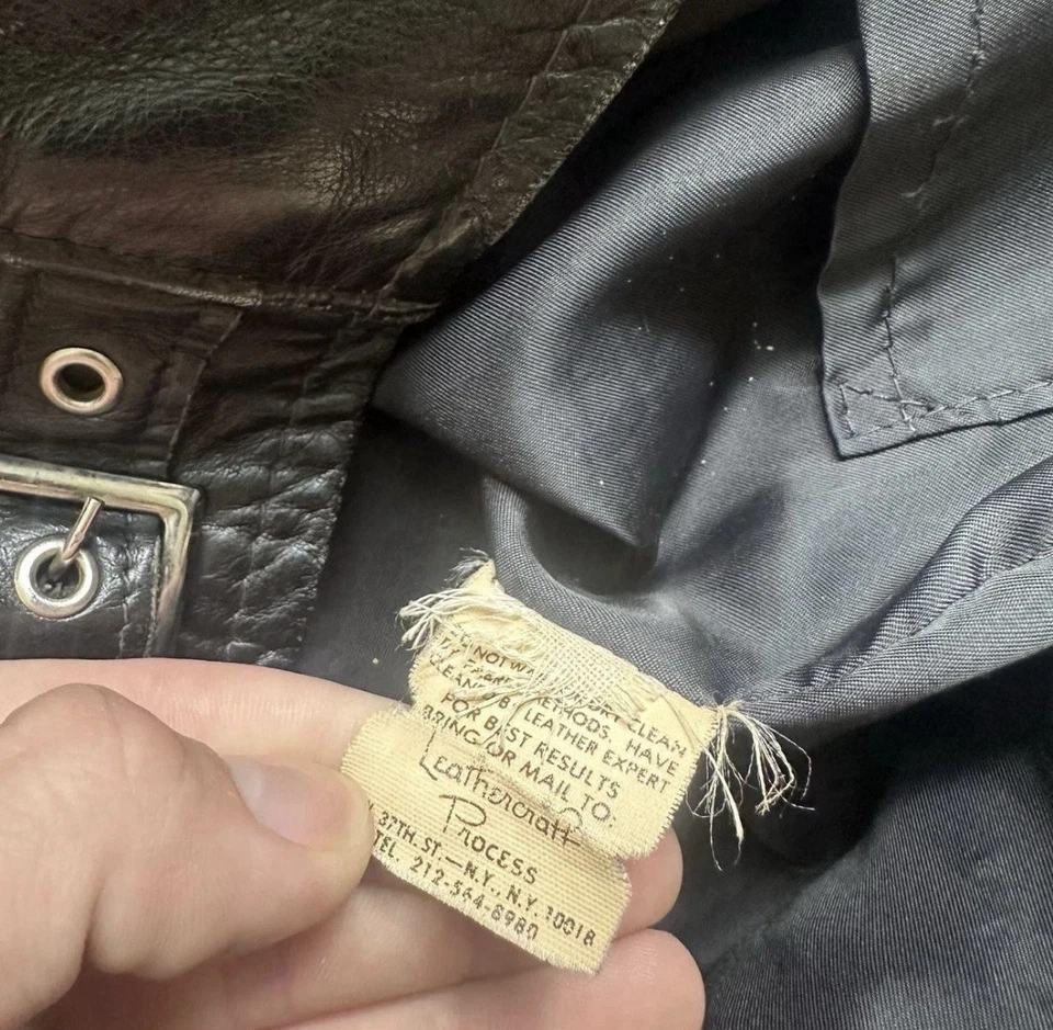 Schott Cafe Racing Jacket NYC True Vintage Leather Jacket 70s Sz M/S - Image 4 of 4