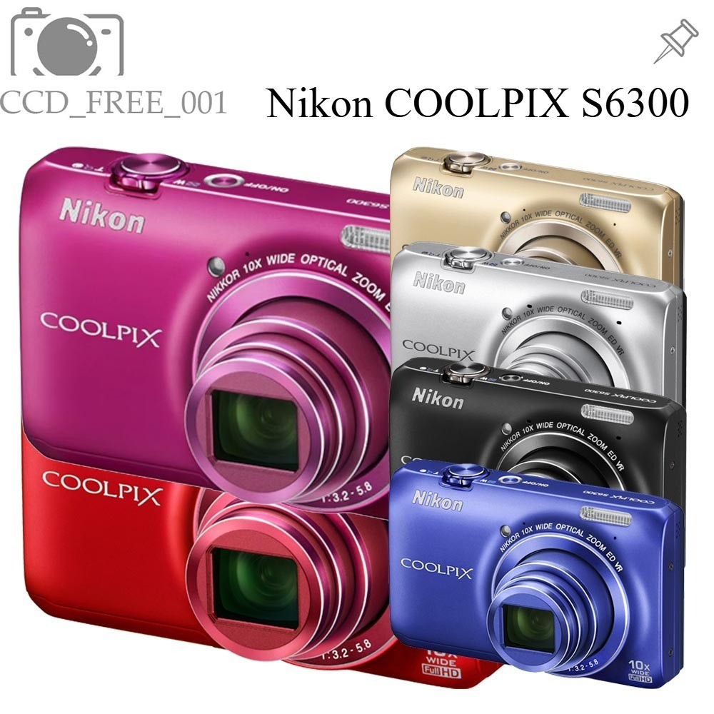 Nikon COOLPIX S6300 Digital Camera 16.0MP 10X Optical Zoom 2.7in Date/Time Stamp