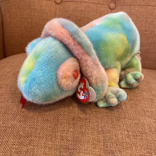 Ty Beanie Buddy Rainbow the Chameleon 12.5" 1999 Plush Stuffed Animal ...