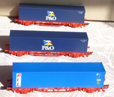 Piko TT Freight Car Set 3 DB Container Transport Cars Epoch V/VI