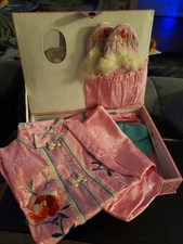 Vintage Boxed Pink Silk Asian Japanese cute Childs Pajama/Costume/cosplay small