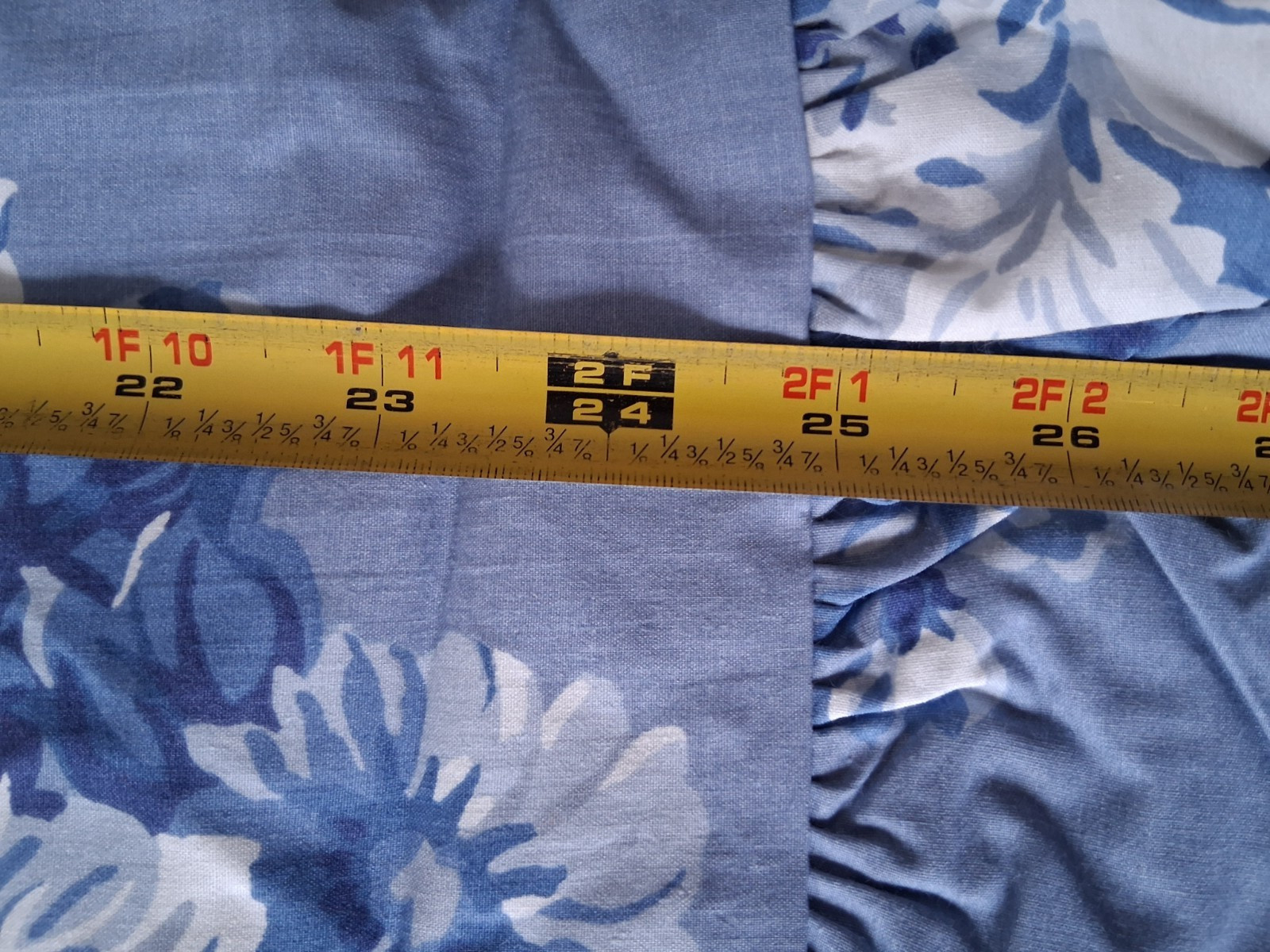 Vintage Ralph Lauren Grace-Blue & White Floral Euro Ruffled Pillow Sham-1985