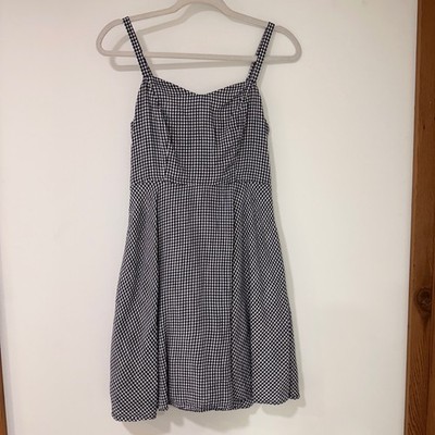 Old Navy Gingham Sundress Women Size S Navy White Smocked Back | Cottagecore