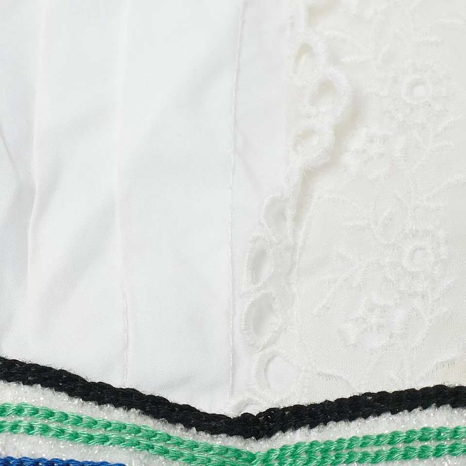 Vestido Simonetta Niños Blanco/Azul Rayas Algodón Bordado Sin Mangas 6 Años Foto 3 de 4