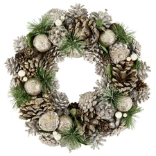 Northlight Green Pine NeedlePineconeChristmas Wreath 13.5-Inch