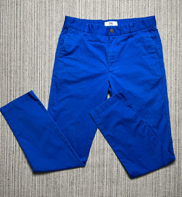 Spoke London The Sharps Chinos Trousers Mens W31 L31 Cobalt Blue Slim Stretch