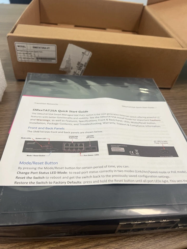 Transition Networks SM8TAT2SA 8 port POE switch - Image 2 of 2