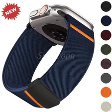 Magnetic Nylon Band Strap For Apple Watch Series 12/11/10/9/8/5/SE/Ultra 4 49mm
