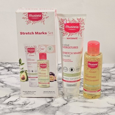 NEW - Mustela Maternity Stretch Marks Set - Includes Oil (3.5 oz) & Cream (5 oz)