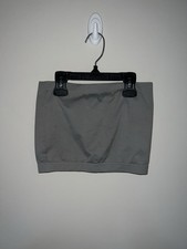 Grey tube top cropped one size Zenana 3835