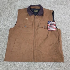 NWT Wyoming Traders Mens Large Brown Corduroy Collar Concealed Carry Vest