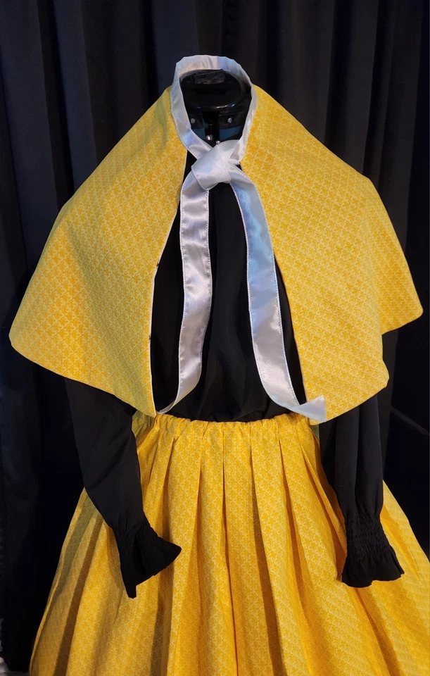 维多利亚/文艺复兴时期手工制作裙子和黄色大黄蜂角 — 第 3/4 张图片