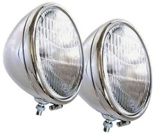 Stainless Headlights One Bulb Design - Ford Script 1928 1929 Model A Stainless Headlights One Bulb Design - Ford Script 1928 1929 Model A