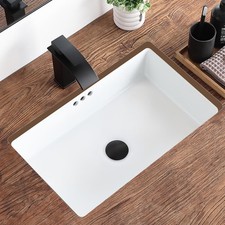 22 Inch Undermount Bathroom Sink Rectangular Undermount Sink White Ceramic Un...