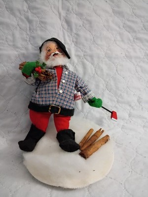 AnnaLee 1997 Hearth And Home Santa Clause With Ax And Wood 7 Inches