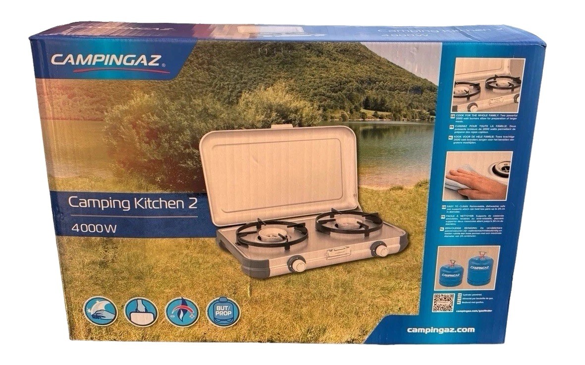 Campingaz Camping Stove New Kitchen 2 Portable 4000w twin Connection Uk Seller