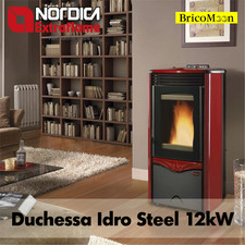 Stufa a Pellet Idro Duchessa Nordica Extraflame 12 kW Bordeaux