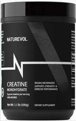 Naturevol Creatine Monohydrate Micronized Powder Vegan Unflavored 1.1 lb