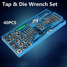40PCS Tap and Die Set Metric Size Standard M3 to M12 Threading Tool Threads Bits