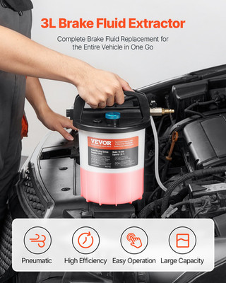 3L Brake Fluid Extractor Brake Bleeder Kit with 13 Hose Connectors - Efficient,