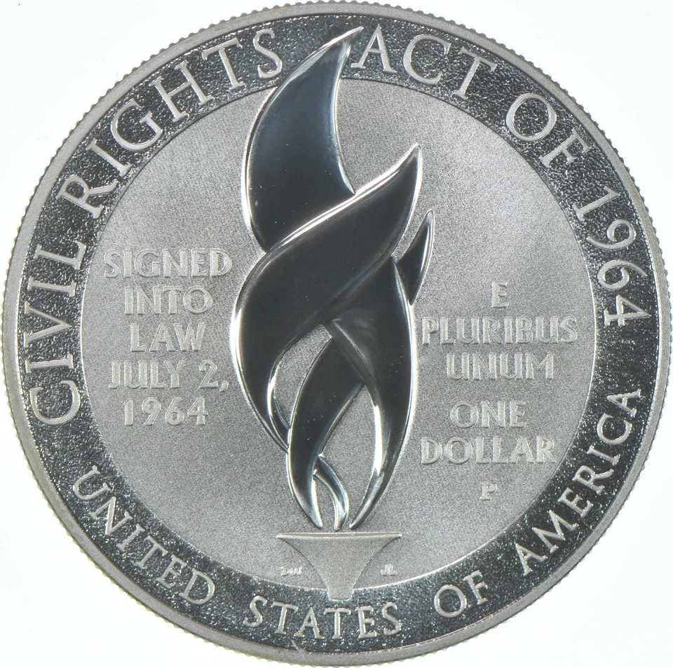 2014-P Proof Civil Rights Commemorative Silver Dollar $1 *6002 - Image 2 of 3