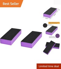 Professional 2-Pack Nail Buffer Blocks, 100/180 Grit - Stunning Manicure Tools