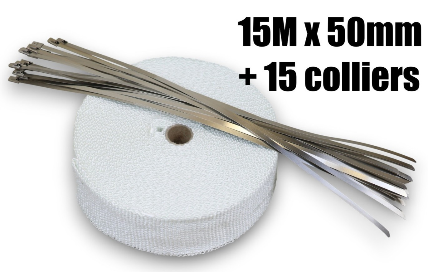Isolant thermique échappement blanc de 15M pour protéger les jambes du motard des brûlures